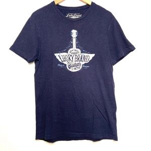 🍀 LUCKY BRAND Guitar Service Logo T Shirt